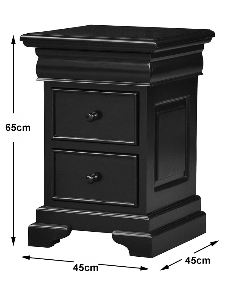 Versailles Bedside Cabinet - French Noir - Image 4