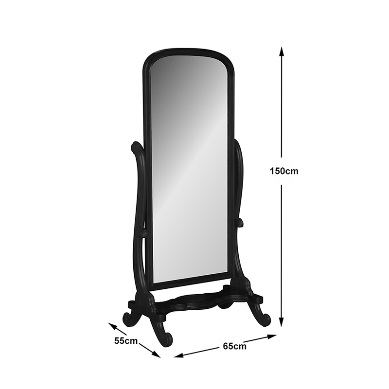 Versailles Full Length Cheval Mirror - French Noir - Image 3