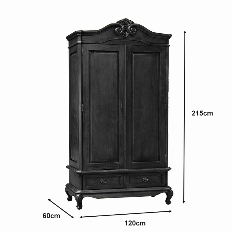 Chantilly Double Armoire - Chestnut Colour - Image 4