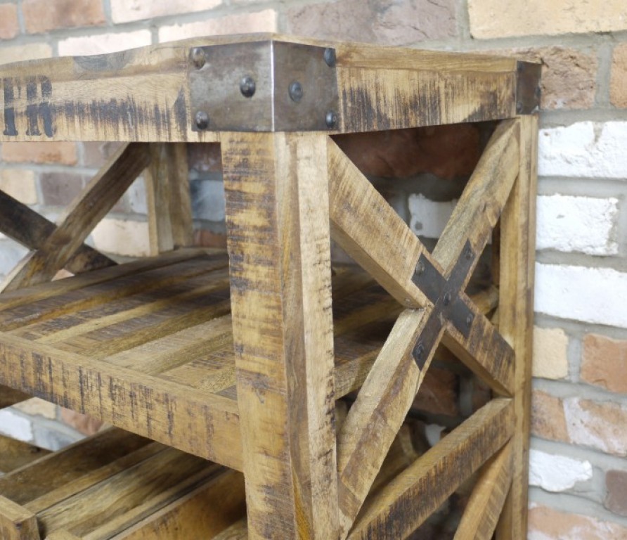 Reclaimed teak wood cabinet wine bar - Image 3