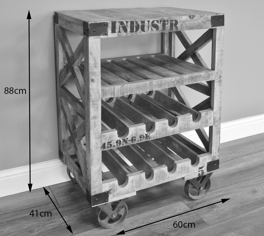 Reclaimed teak wood cabinet wine bar - Image 4