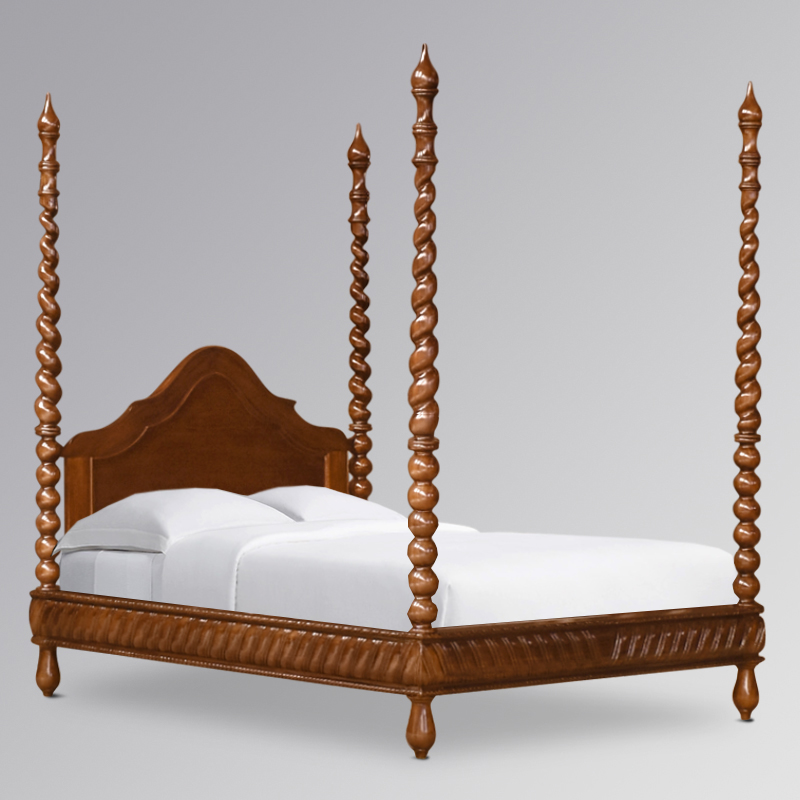 Montpelier Four Poster Bed - Chestnut Colour - Image 11