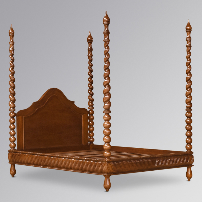 Montpelier Four Poster Bed - Chestnut Colour - Image 4