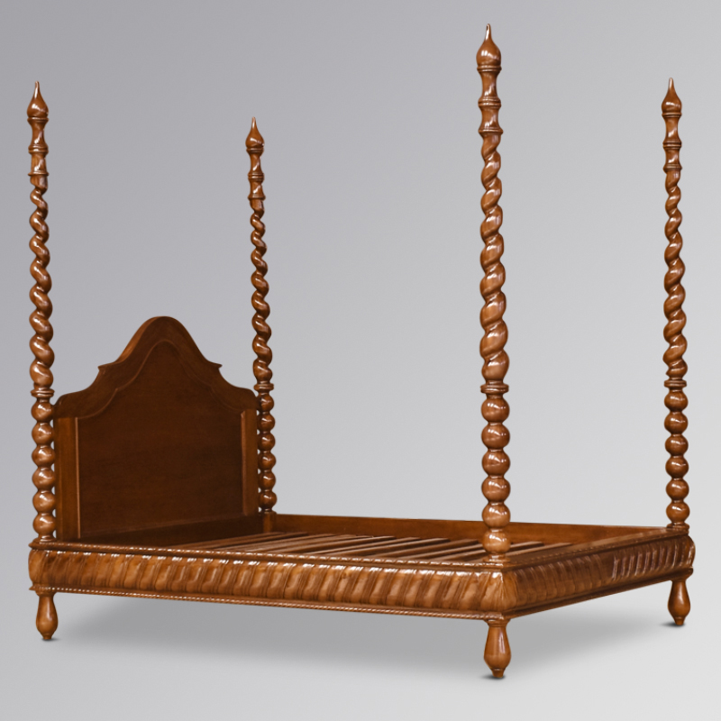 Montpelier Four Poster Bed - Chestnut Colour - Image 2