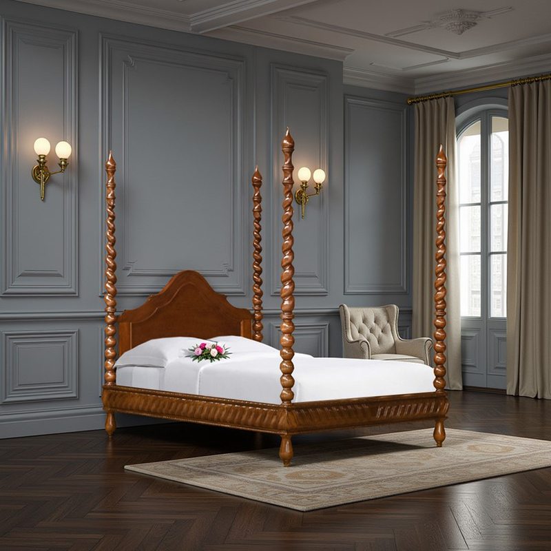 Montpelier Four Poster Bed - Chestnut Colour