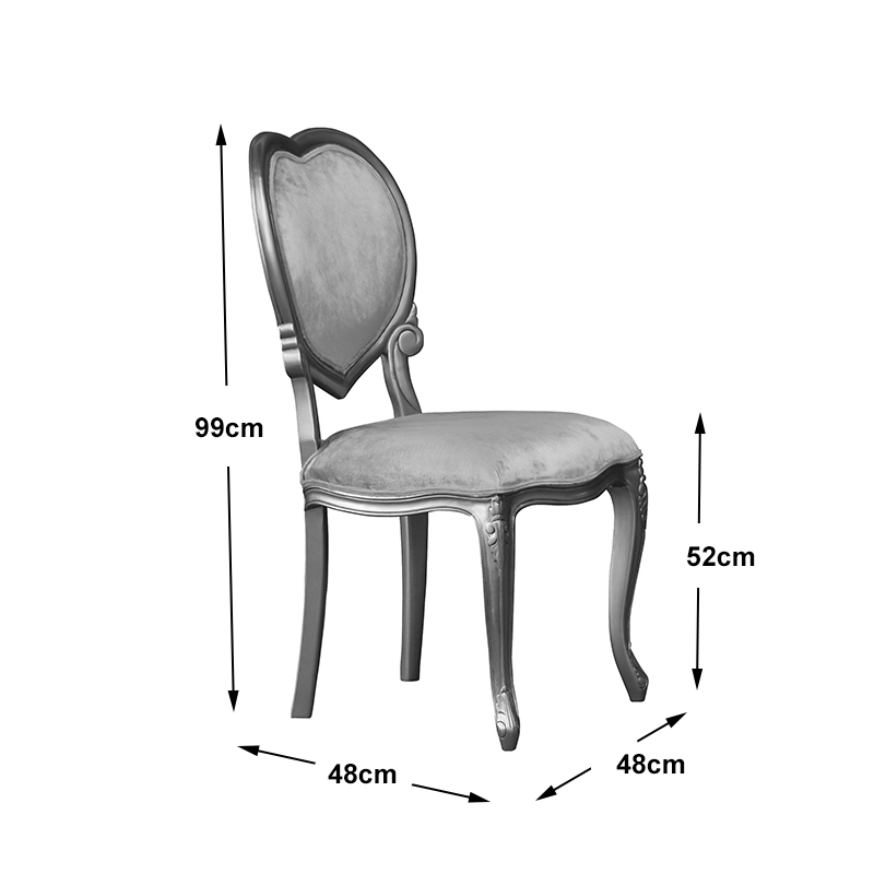 Louis XV Medee Bedroom Chair in Glamour Sand Brushed Velvet with Gold Leaf Frame - Image 6