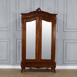 Louis Xv - Double Armoire Mirrored Door - Chestnut