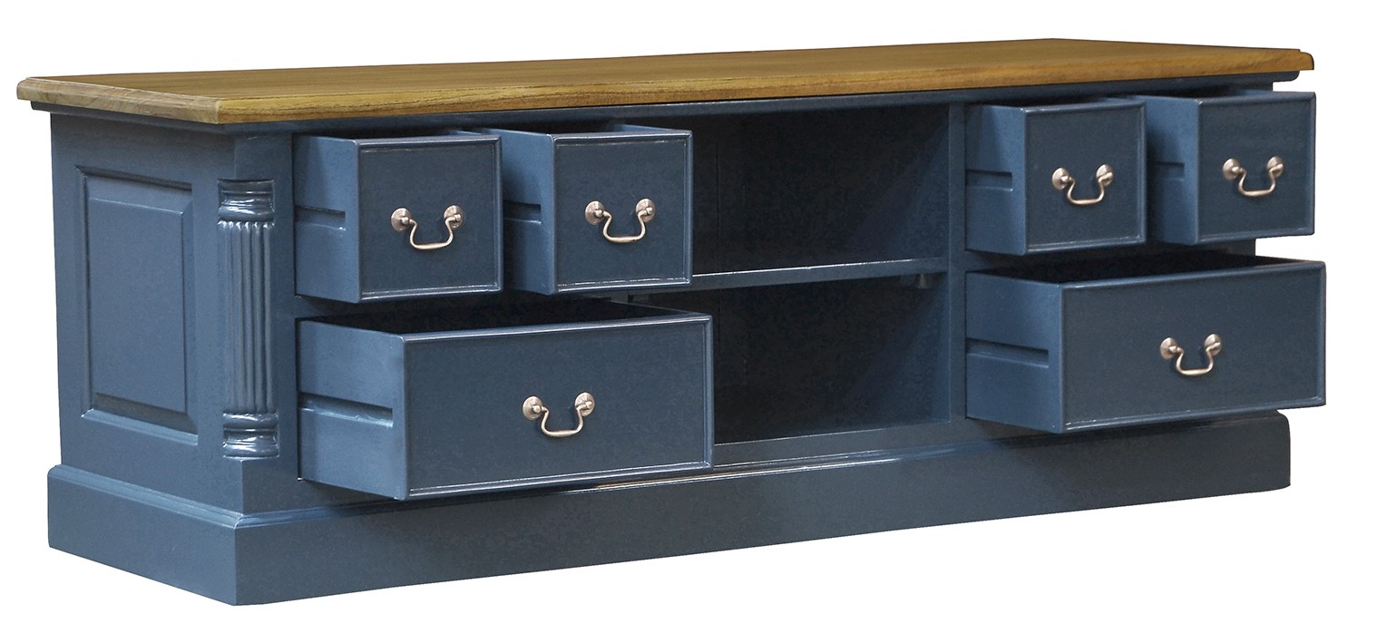 Versailles Wide Screen TV media unit - Hague Blue Colour - Image 3