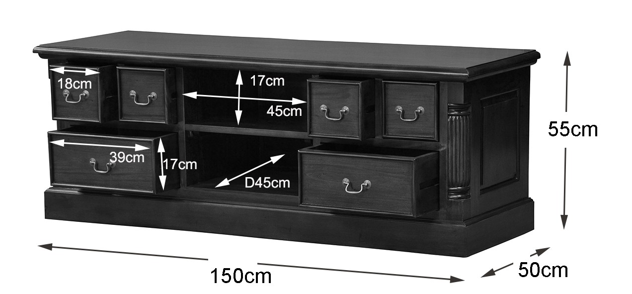 Versailles Wide Screen TV media unit - Hague Blue Colour - Image 4