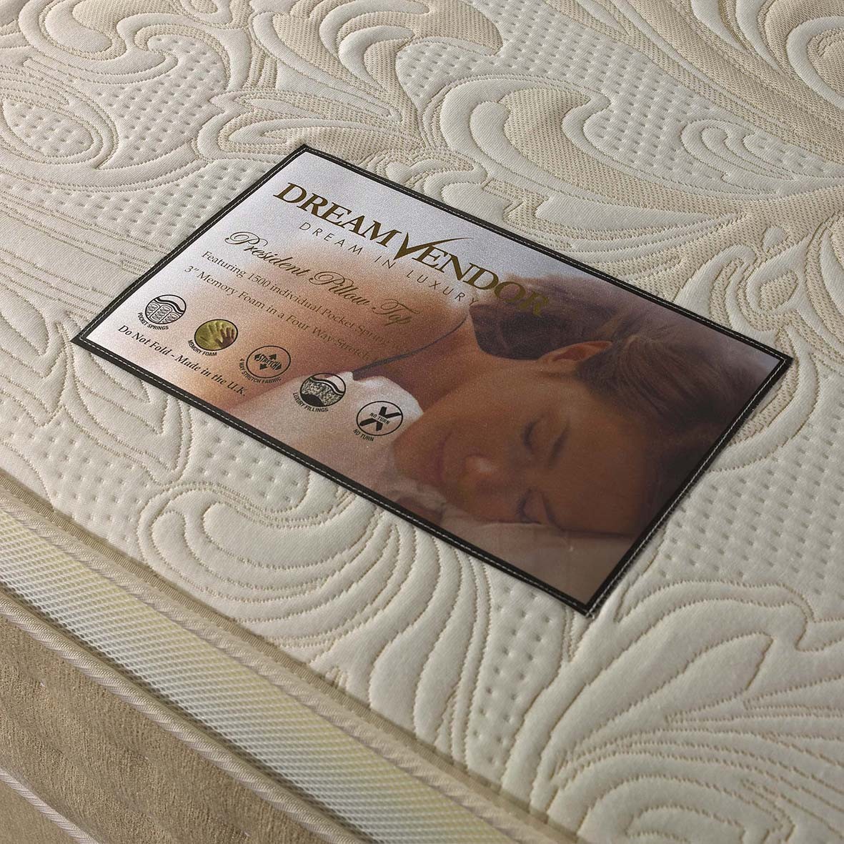 President 1500 Pocket - Memory Foam Pillow Top Mattress - Image 2