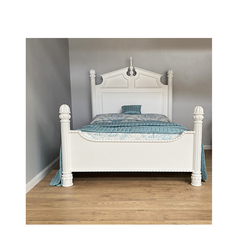 Louis XV Moulin Grande Four Foster Bed - French White - Image 2