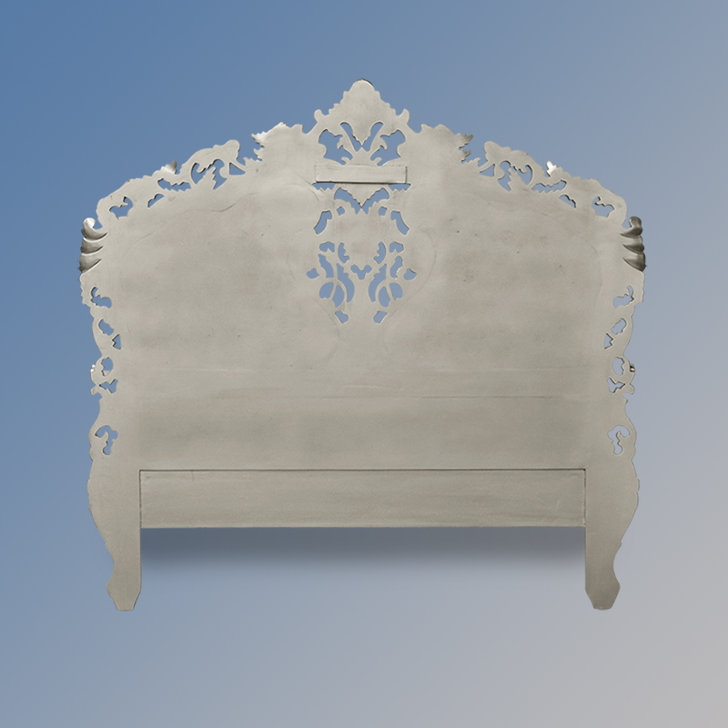 Louis XV Rococo Headboard in Silver Leaf - Image 2