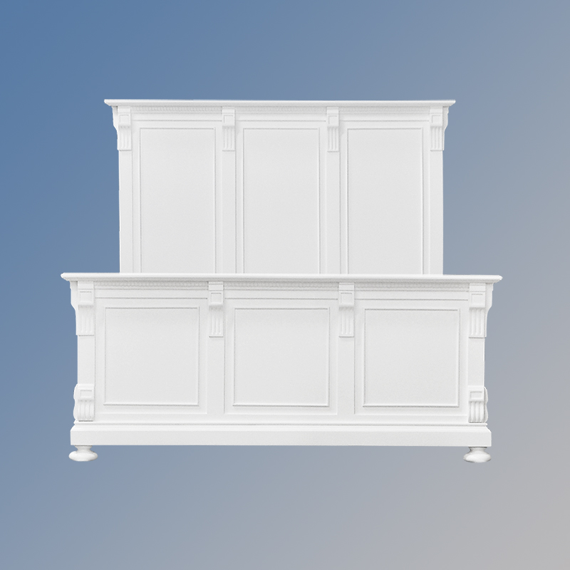 Louis XV Bourbon Sleigh Bed in French White - Image 2