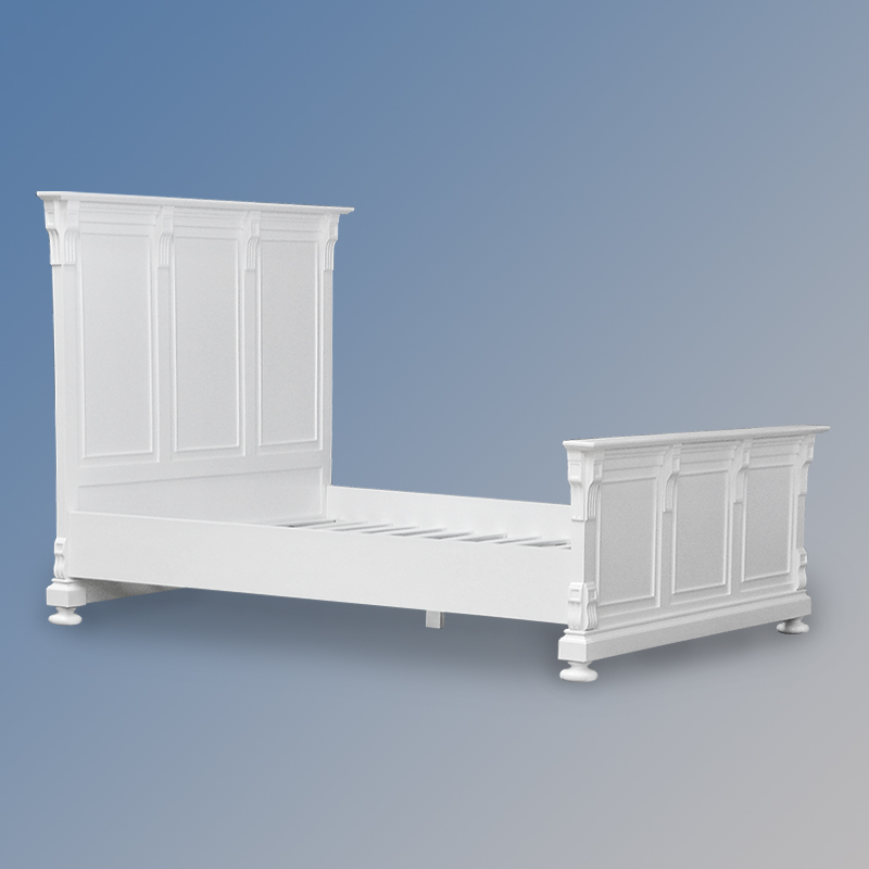 Louis XV Bourbon Sleigh Bed in French White - Image 3