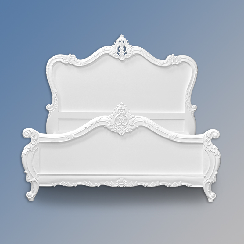 Louis XV - Angelique Sleigh Bed in French White - Image 2