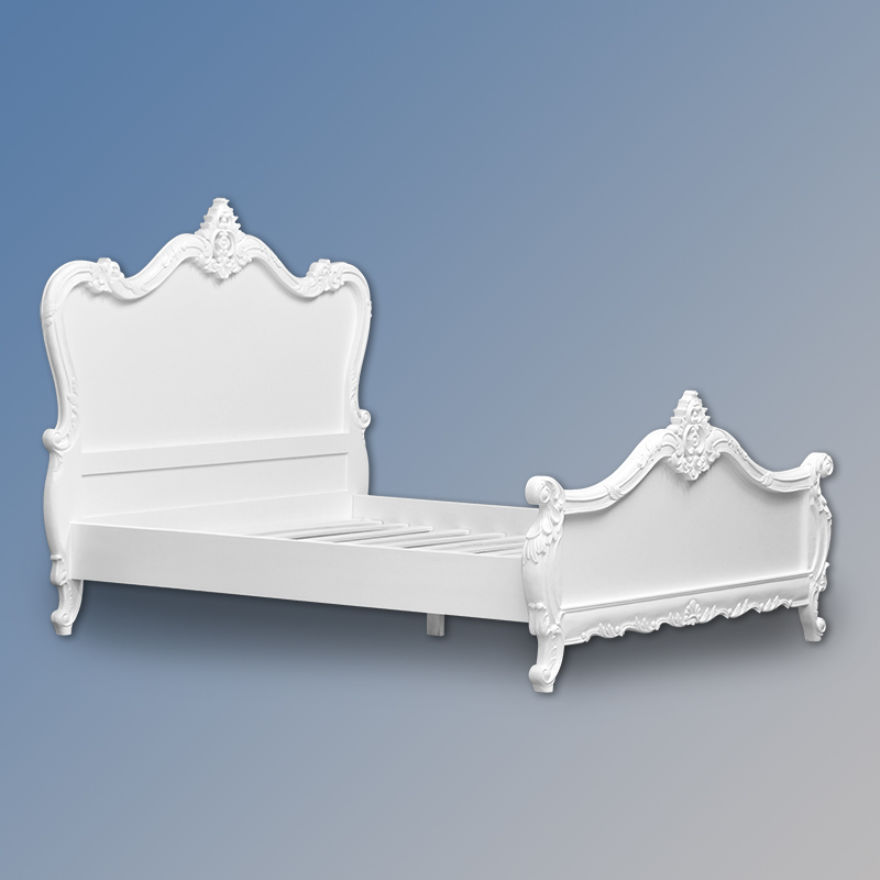 Louis XV - Angelique Sleigh Bed in French White - Image 3