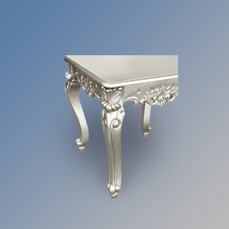Louis XV Lazarus Side Table in Silver Leaf - Image 4