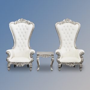 Louis XV Lazarus Side Table in Silver Leaf