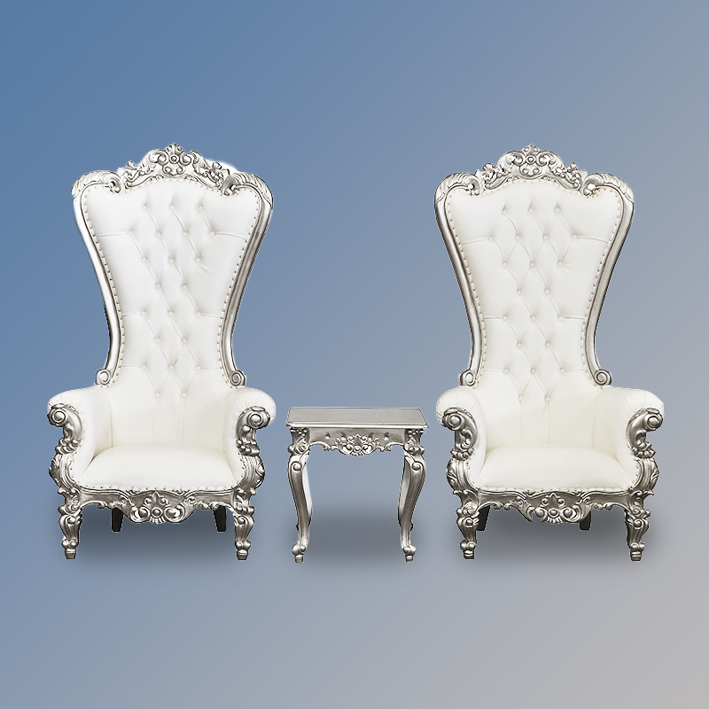 Louis XV Lazarus Side Table in Silver Leaf