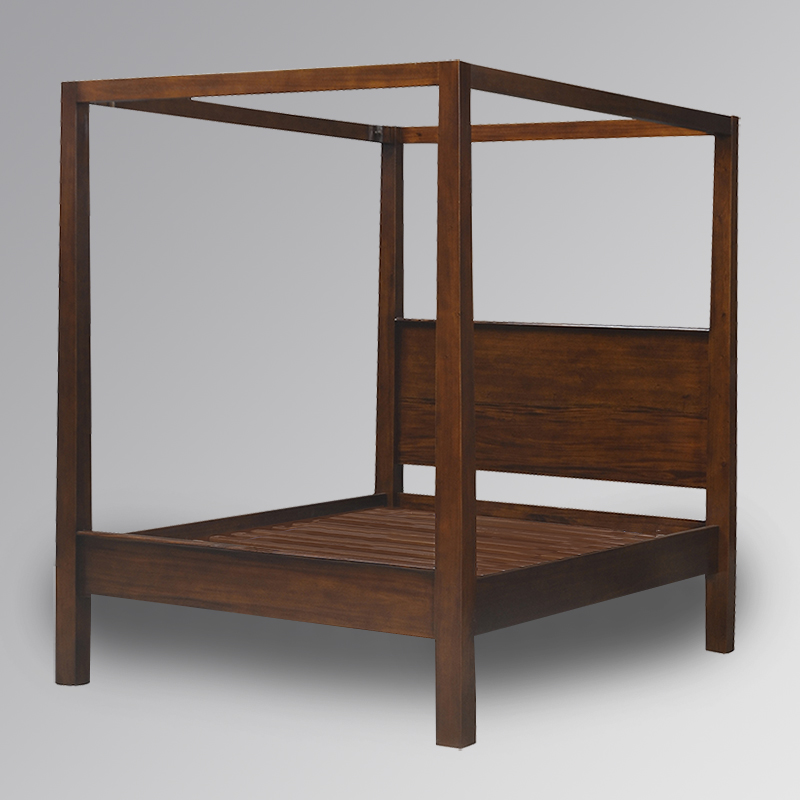 Aspen Four Poster Canopy Bed in Chestnut Colour - Image 3