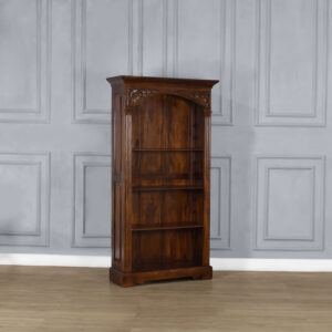 Louis XV Eleanore 3 Shelf bookcase in Chestnut Colour - Solid Mahogany Wood
