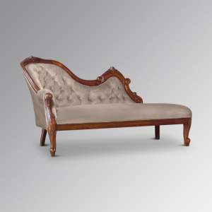 Elaine Chaise Longue in Chestnut & Glamour Sand Velvet